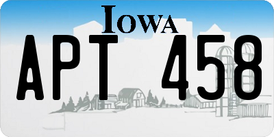 IA license plate APT458