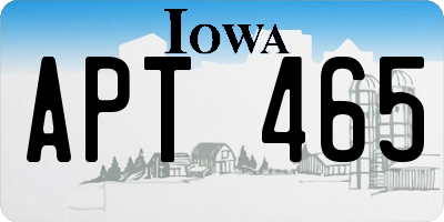 IA license plate APT465