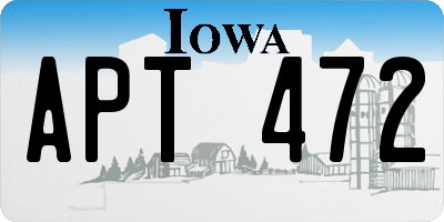 IA license plate APT472