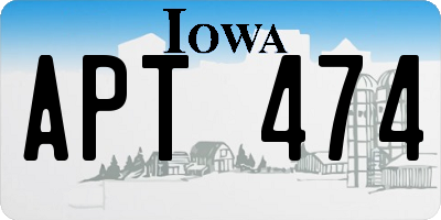 IA license plate APT474