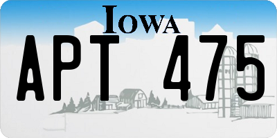 IA license plate APT475