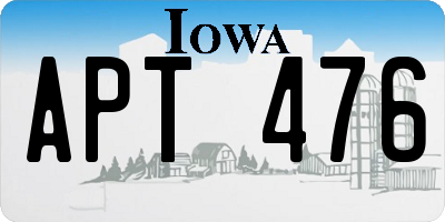 IA license plate APT476