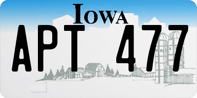 IA license plate APT477