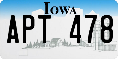 IA license plate APT478