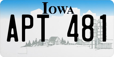 IA license plate APT481