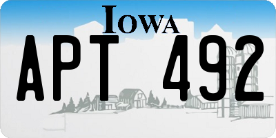 IA license plate APT492