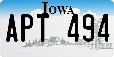IA license plate APT494