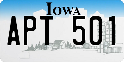 IA license plate APT501