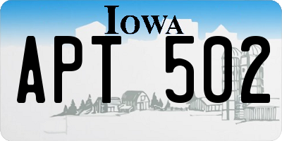 IA license plate APT502