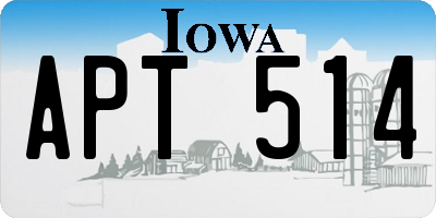 IA license plate APT514