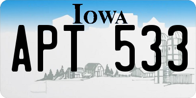 IA license plate APT533