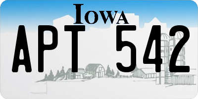 IA license plate APT542