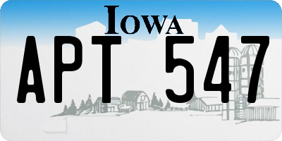 IA license plate APT547