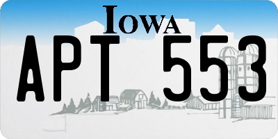 IA license plate APT553