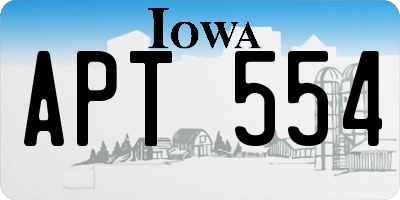 IA license plate APT554