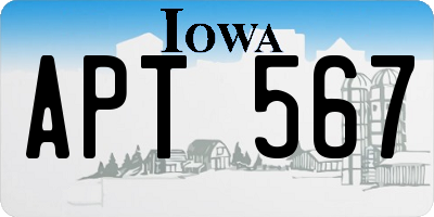 IA license plate APT567