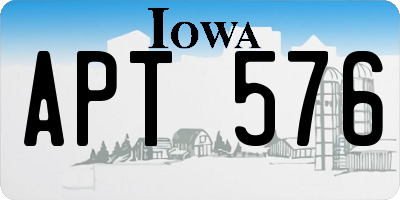IA license plate APT576