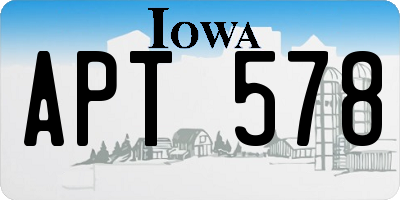 IA license plate APT578