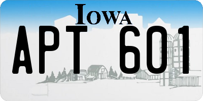 IA license plate APT601