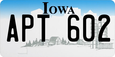 IA license plate APT602