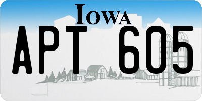 IA license plate APT605