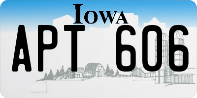 IA license plate APT606