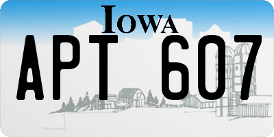 IA license plate APT607