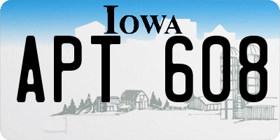 IA license plate APT608