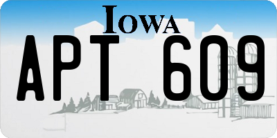 IA license plate APT609