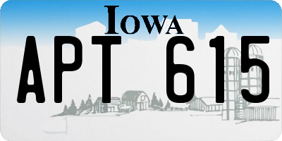 IA license plate APT615