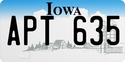 IA license plate APT635