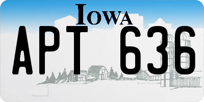 IA license plate APT636