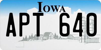 IA license plate APT640