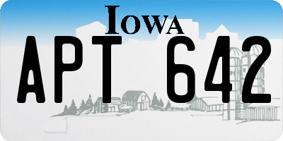 IA license plate APT642