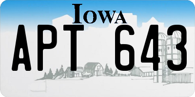 IA license plate APT643