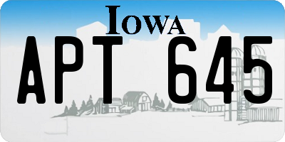 IA license plate APT645