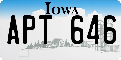 IA license plate APT646