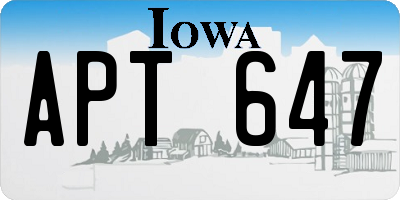 IA license plate APT647