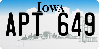 IA license plate APT649