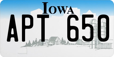 IA license plate APT650
