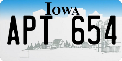 IA license plate APT654