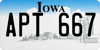 IA license plate APT667