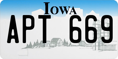 IA license plate APT669