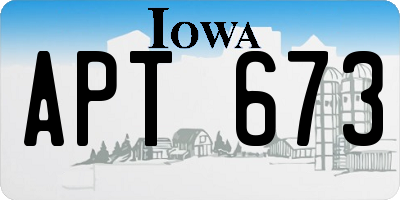 IA license plate APT673