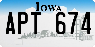 IA license plate APT674