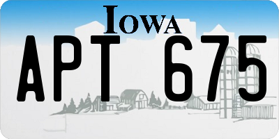 IA license plate APT675