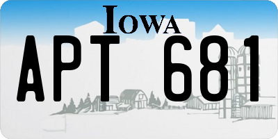 IA license plate APT681