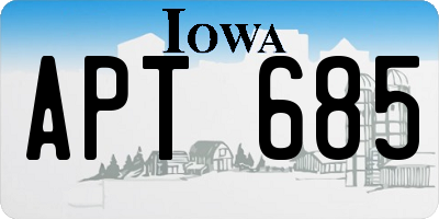 IA license plate APT685