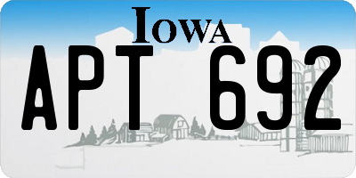 IA license plate APT692