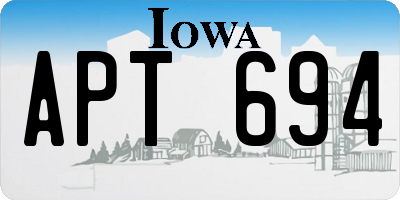 IA license plate APT694